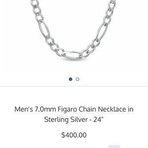 Men's 7.0mm Figaro Chain Necklace in Sterling Silver